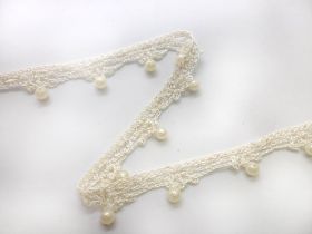 Great value 15mm Crochet Pearl Trim #715 available to order online Australia