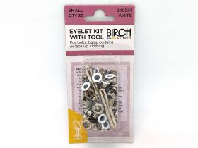 Eyelet Kit with Tool- Small- White- Pack of 36