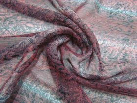 Great value Snake Print Yoryu Chiffon- Burgundy #2863 available to order online Australia