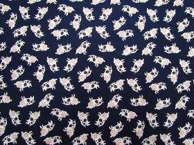 Great value Cutie Cows Cotton- Navy #6125 available to order online Australia