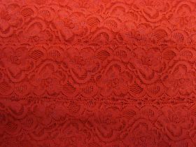 Great value 55mm Josephine Stretch Floral Lace Trim- Red #266 available to order online Australia