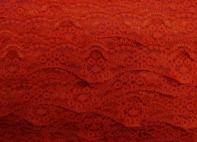 Great value 40mm Wave Edge Stretch Floral Lace Trim- Red #277 available to order online Australia