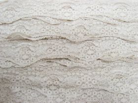Great value 40mm Wave Edge Stretch Floral Lace Trim- Pearl Beige #273 available to order online Australia
