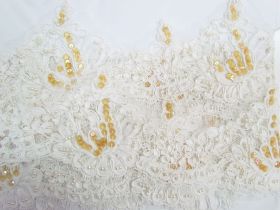 Great value 10cm Beaded Lace Trim- Champagne #674 available to order online Australia