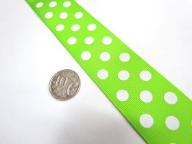Great value Spots Ribbon 38mm- Lime Green available to order online Australia