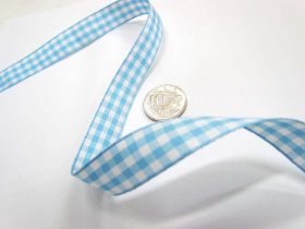 Great value Gingham Ribbon 15mm- Baby Blue available to order online Australia