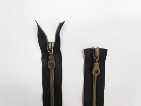 Great value 49cm Open End 2 Slider Zip- Black/Old Gold #TRW108 available to order online Australia