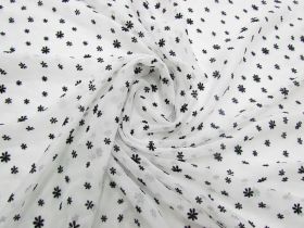 Great value *Seconds* Flocked Ditsy Daisy Viscose Yoryu Chiffon #3017- Reduced from $11.95 available to order online Australia
