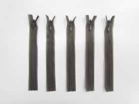15cm Ash Brown- Invisible Zipper Bundle #TRW116-5 Pack