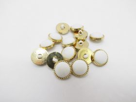 Great value 20mm Button- FB397 White On Gold available to order online Australia