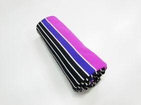 Great value 65cm Mini Roll Remnant- Laser Stripe Spandex- Grape available to order online Australia