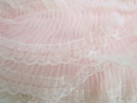 Great value Pleated Organza & Lace Trim- Baby Pink #856 available to order online Australia
