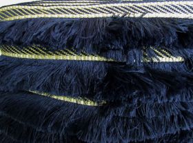 Great value 70mm Embroidered Tape Fringe- Navy & Yellow #883 available to order online Australia