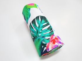Great value 1m Mini Roll Remnant- Radiant Tropics Spandex available to order online Australia