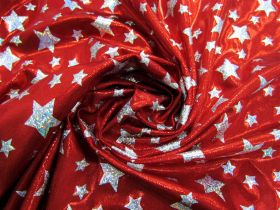 Great value Holographic Stars Fog Finish Spandex- Red available to order online Australia