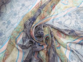 Great value Orchard Garden Silk Georgette- Blue Stripe #5877 available to order online Australia
