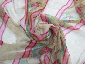 Great value Orchard Garden Silk Georgette- Red Stripe #5878 available to order online Australia