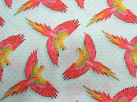 Great value Tula Pink Cotton- Daydreamer- Macaw Ya Later- Mango available to order online Australia