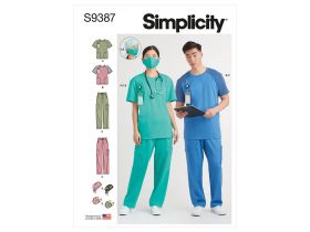 Great value Simplicity Pattern S9387 UNISEX KNIT SCRUBS- Size A (XS-S-M-L-XL-XXL) available to order online Australia