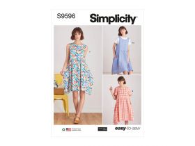 Great value Simplicity Pattern S9596 MISS PULLOVER DRESS, TOP- Size A (XS-S-M-L-XL) available to order online Australia
