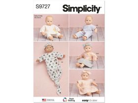 Great value Simplicity Pattern S9727 15" Baby Doll Clothes, Hat and Headband- Size OS (ONE SIZE) available to order online Australia