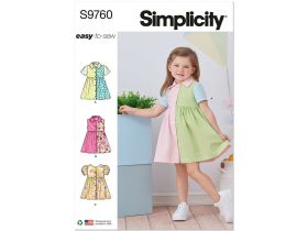 Great value Simplicity Pattern S9760 Toddlers' Dress with Sleeve Variations- Size A (1/2-1-2-3-4) available to order online Australia