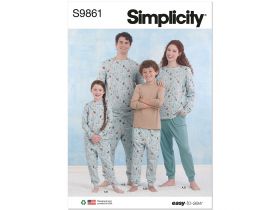 Great value Simplicity Pattern S9861 CHILDREN'S, TEENS' AND ADULTS' KNIT LOUNGEWEAR- Size A (XS - L / XS - XL) available to order online Australia