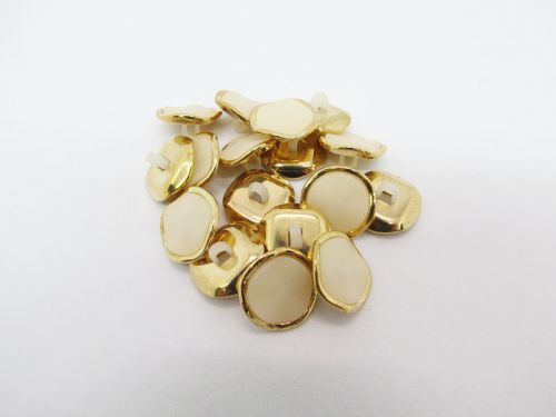Great value 20mm Button- FB400 Ivory On Gold available to order online Australia