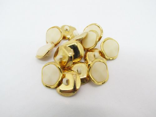 Great value 22mm Button- FB401 Ivory On Gold available to order online Australia