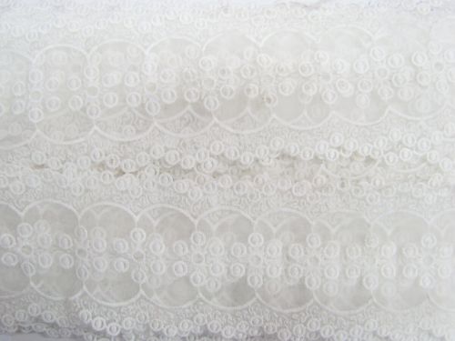 Great value 85mm Circle Scallop Embroidered Organza 145cm Piece #966 available to order online Australia
