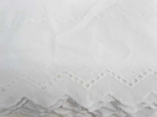 Great value 115mm Wave Broderie Trim- White #1047 available to order online Australia