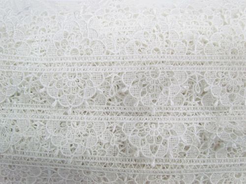 Great value 70mm Double Edge Mandala Lace Trim- White #T018 available to order online Australia