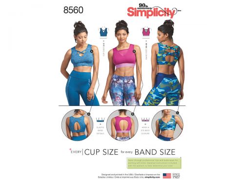Great value Simplicity Pattern S8560 Women’s' Knit Sports Bras- Size A (30A-44G) available to order online Australia