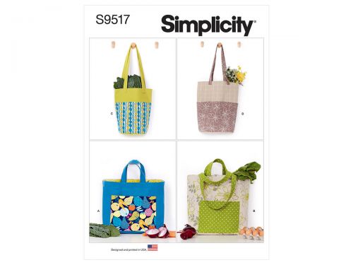 Great value Simplicity Pattern S9517 Shopping Tote Bags- Size OS (One Size Only) available to order online Australia