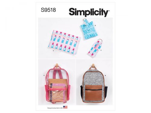Great value Simplicity Pattern S9518 Backpacks and Accessories- Size OS (One Size Only) available to order online Australia