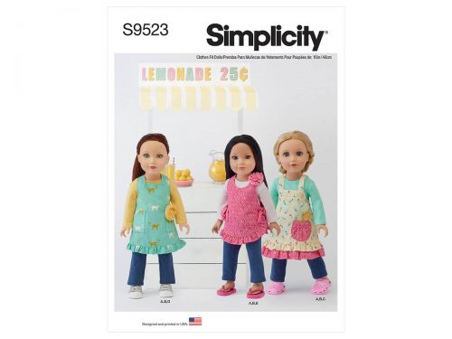 Great value Simplicity Pattern S9523 18" Doll Clothes- Size OS (One Size Only) available to order online Australia
