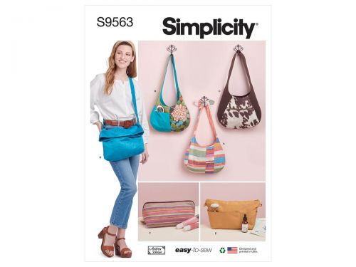 Great value Simplicity Pattern S9563 Slouch Bags, Purse Organizer and Cosmetic Case- Size OS (One Size Only) available to order online Australia