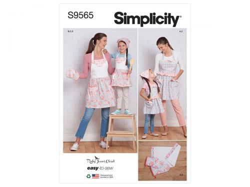 Great value Simplicity Pattern S9565 Children's and Misses' Aprons and Accessories- Size A (S - L / S - L) available to order online Australia