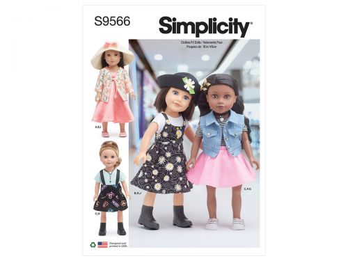 Great value Simplicity Pattern S9566 18" Doll Clothes- Size OS (One Size Only) available to order online Australia