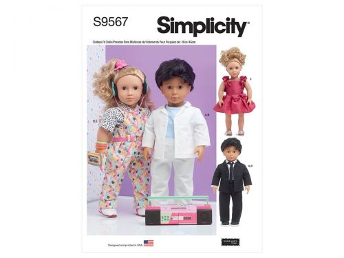 Great value Simplicity Pattern S9567 18" Doll Clothes- Size OS (One Size Only) available to order online Australia