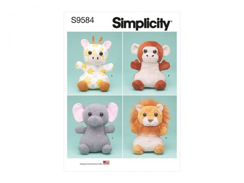 Great value Simplicity Pattern S9584 PLUSH ANIMALS- Size OS (One Size Only) available to order online Australia