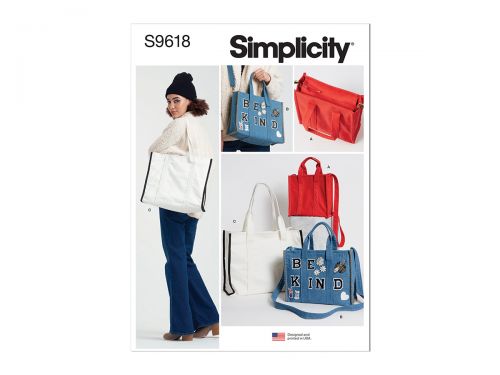 Great value Simplicity Pattern S9618 Tote Bag in Three Sizes- Size OS (One Size Only) available to order online Australia