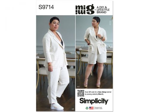 Great value Simplicity Pattern S9714 Misses' Jacket, Trousers and Shorts by Mimi G Style- Size Y5 (18-20-22-24-26) available to order online Australia