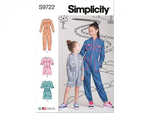 Great value Simplicity Pattern S9722 Children's and Girls' Jumpsuit, Romper and Dress- Size K5 (7-8-10-12-14) available to order online Australia