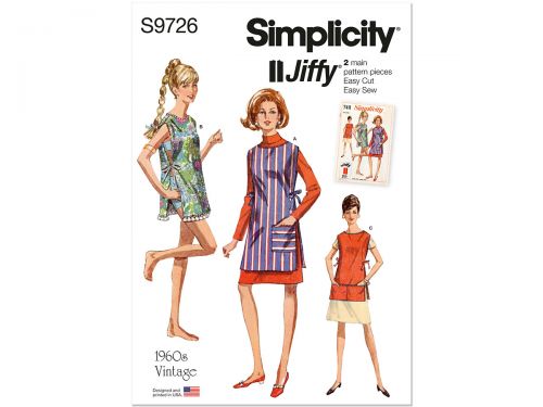 Great value Simplicity Pattern S9726 Misses' Vintage Apron or Beach Cover- Size OS (ONE SIZE) available to order online Australia