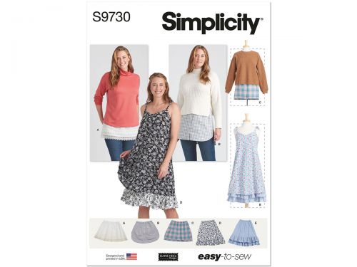Great value Simplicity Pattern S9730 Misses' Layering Slips by Elaine Heigl Designs- Size A (S-M-L-XL-XXL) available to order online Australia