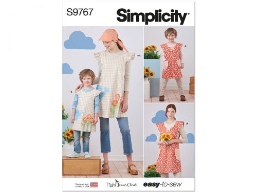 Great value Simplicity Pattern S9767 Children's and Misses' Wrap Around Apron and Scarf Hat by Ruby Jean's Closet- Size A (S - L / S - L) available to order online Australia