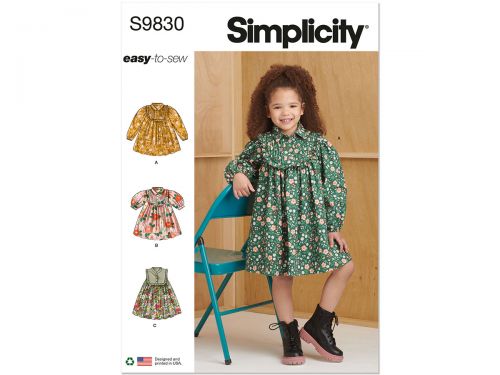 Great value Simplicity Pattern S9830 Child Dress- Size A (3-4-5-6-7-8) available to order online Australia