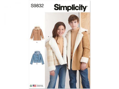 Great value Simplicity Pattern S9832 Girl / Boy Jacket / Coat- Size A (7-8-10-12-14) available to order online Australia