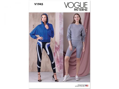 Great value Vogue Pattern VV1945 Misses’ Knit Tops and Leggings in Two Lengths- Size A (XS-S-M-L-XL-XXL) available to order online Australia